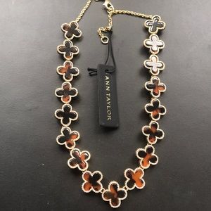 Ann Taylor Clover Necklace Tortoise with Sparkles
